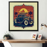 Green And Orange Reflections Of Retro Cars - Cars Retro Canvas Wall Art