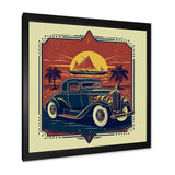 Green And Orange Reflections Of Retro Cars - Cars Retro Canvas Wall Art