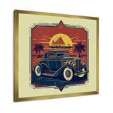 Green And Orange Reflections Of Retro Cars - Cars Retro Canvas Wall Art