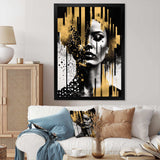 Golden Fluidity Of Womanhood II - Fashion Canvas Wall Art