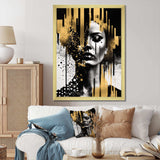 Golden Fluidity Of Womanhood II - Fashion Canvas Wall Art