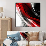 Red Black Infinite Ripples I - Abstract Canvas Wall Art