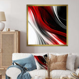 Red Black Infinite Ripples I - Abstract Canvas Wall Art