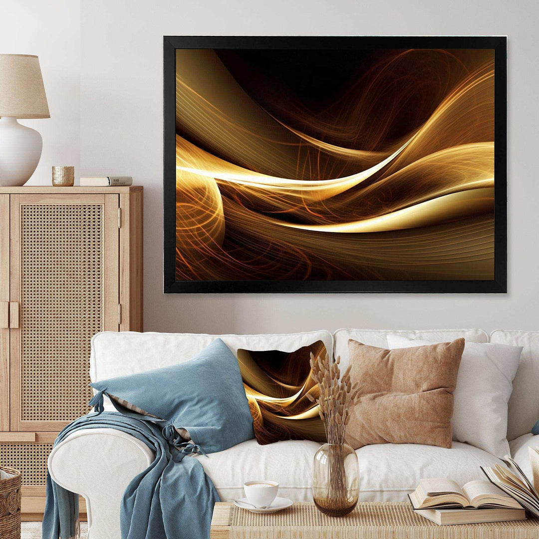 Gold Elegant Modern Sofa I - Abstract Canvas Wall Art
