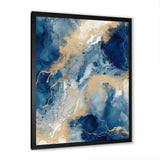 Blue And White Abstracted Liquid Art III - Abstract Canvas Wall Art