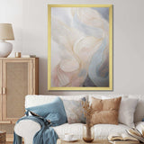 Gold And Grey Line Art In Motion II - Abstract Canvas Wall Art