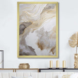 Gold And Grey Abstracted Line Artistry V - Abstract Canvas Wall Art