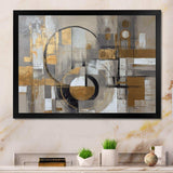 Gold And Grey Radical Simplicity I - Abstract Canvas Wall Art