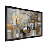 Gold And Grey Radical Simplicity I - Abstract Canvas Wall Art