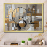 Gold And Grey Radical Simplicity I - Abstract Canvas Wall Art