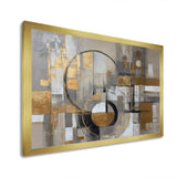 Gold And Grey Radical Simplicity I - Abstract Canvas Wall Art