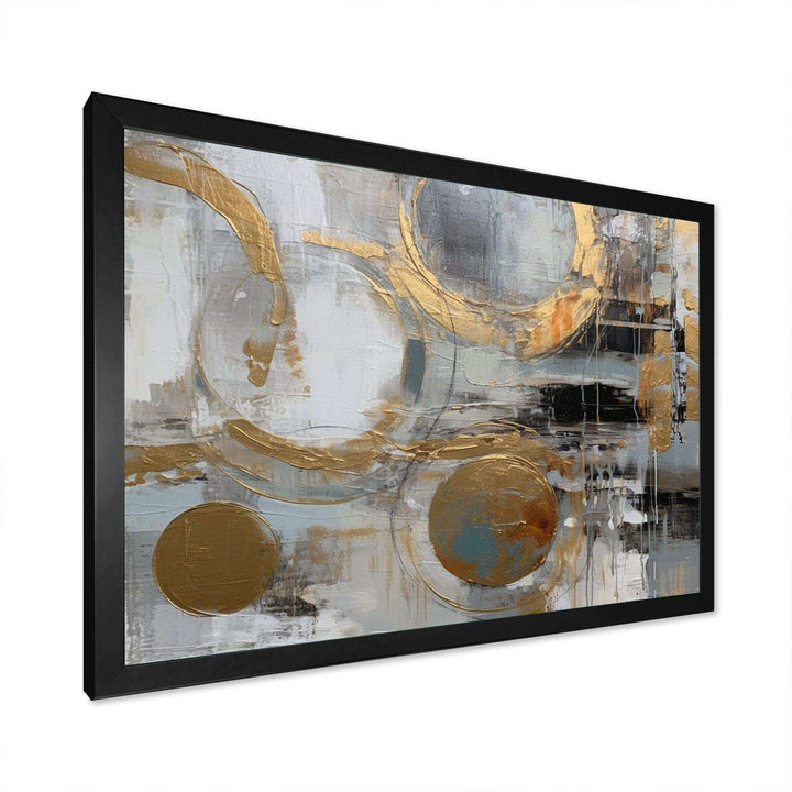 Gold And Grey Radical Simplicity II - Abstract Canvas Wall Art