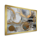 Gold And Grey Radical Simplicity II - Abstract Canvas Wall Art