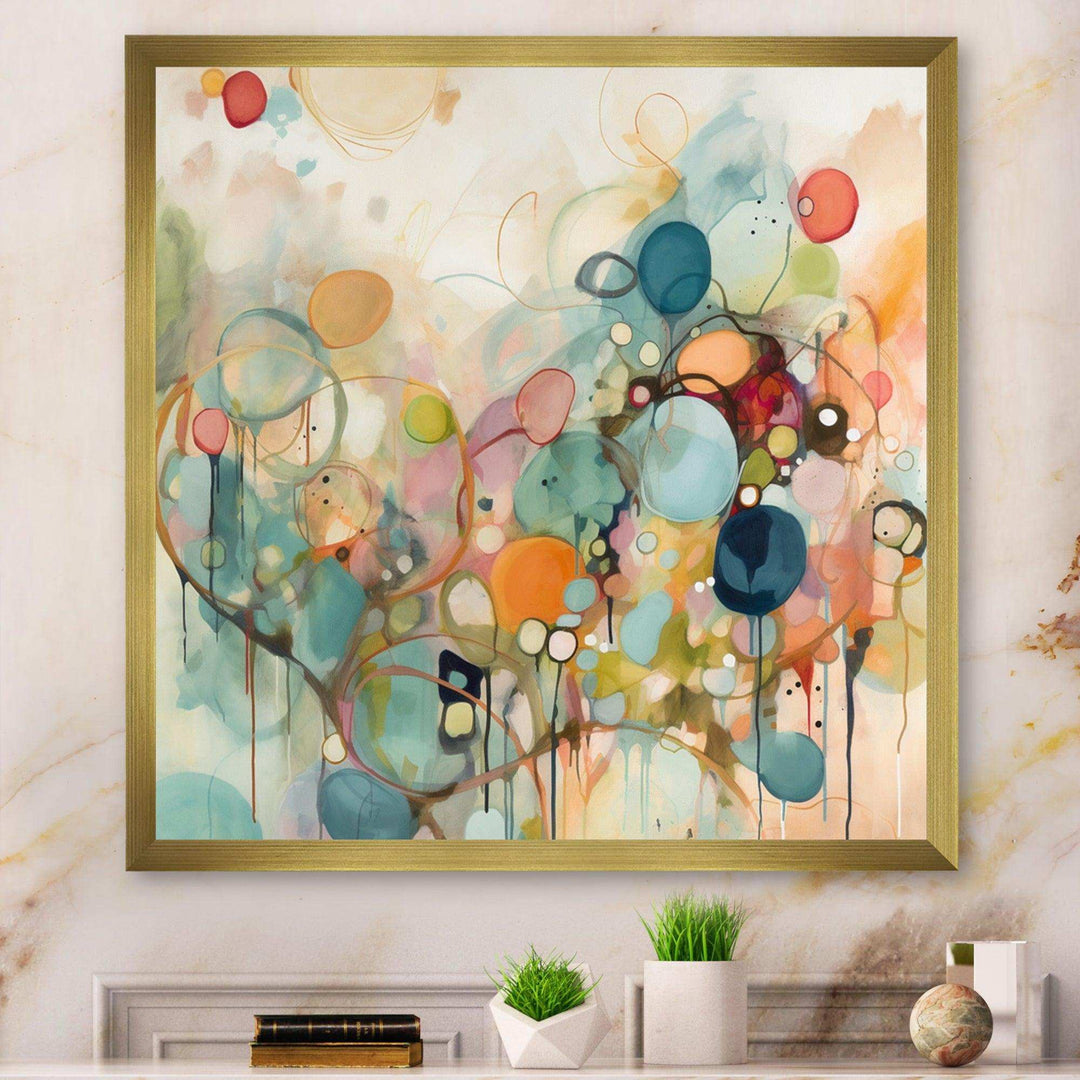 Pink Blue Minimalims Fludity I - Abstract Canvas Wall Art
