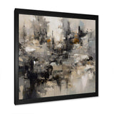 Grey Black Inner Worlds Of Marble I - Abstract Canvas Wall Art