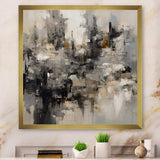 Grey Black Inner Worlds Of Marble I - Abstract Canvas Wall Art