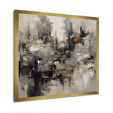 Grey Black Inner Worlds Of Marble I - Abstract Canvas Wall Art