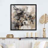 Grey Black Inner Worlds Of Marble III - Abstract Canvas Wall Art