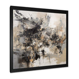 Grey Black Inner Worlds Of Marble III - Abstract Canvas Wall Art