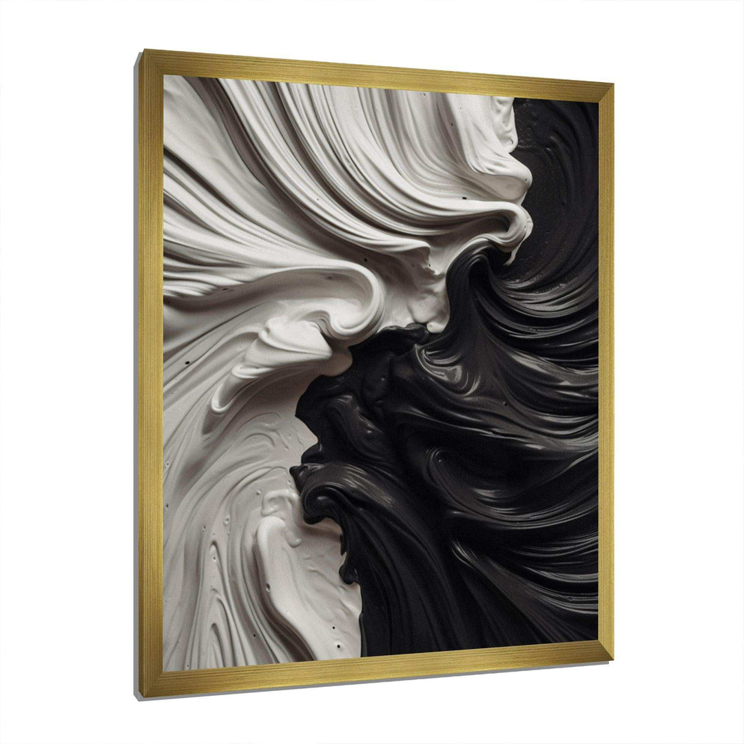 Black White Marbled Dreamscape I - Abstract Canvas Wall Art