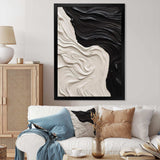 Black White Marbled Dreamscape II - Abstract Canvas Wall Art