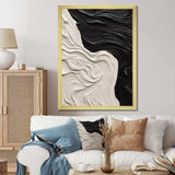 Black White Marbled Dreamscape II - Abstract Canvas Wall Art