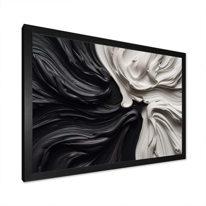 Black White Marbled Dreamscape IV - Abstract Canvas Wall Art
