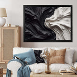 Black White Marbled Dreamscape V - Abstract Canvas Wall Art