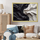 Black White Marbled Dreamscape V - Abstract Canvas Wall Art