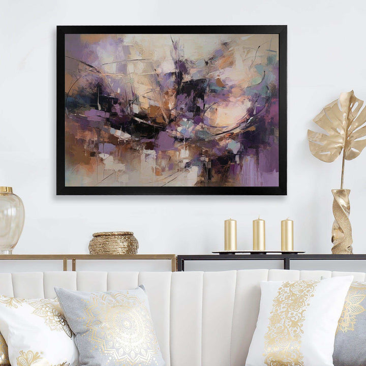 Purple Minimalims Enchantment - Abstract Canvas Wall Art