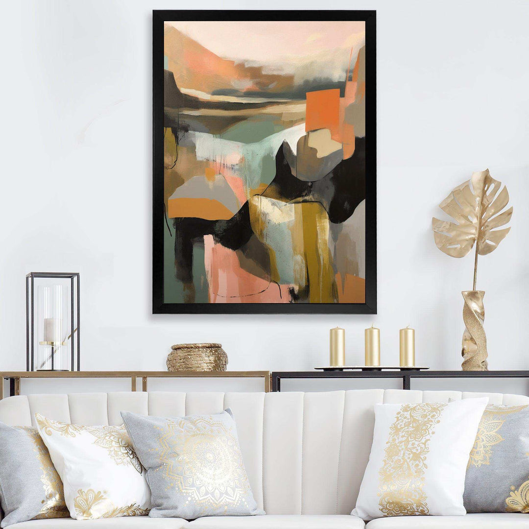 Green And Beige Transcending Reality II - Abstract Canvas Wall Art