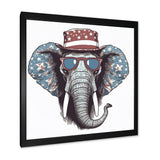 Grey Elephant With Hat - Gray Elephant Fashion Wall Art