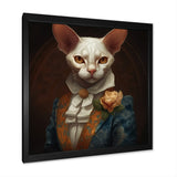 White Fancy Cat - Cat Large Canvas Wall Art