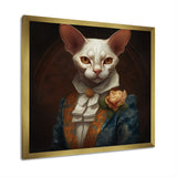 White Fancy Cat - Cat Large Canvas Wall Art