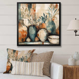 Orange And Green Channeling Bohemian Vibes - Geometric Canvas Wall Art