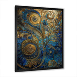 Blue And Gold Melodies Of Boho II - Geometric Canvas Wall Art