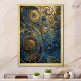 Blue And Gold Melodies Of Boho II - Geometric Canvas Wall Art