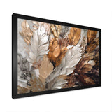 Gold Feather Extravaganza IV - Floral Canvas Wall Art