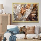 Gold Feather Extravaganza IV - Floral Canvas Wall Art