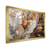 Gold Feather Extravaganza IV - Floral Canvas Wall Art