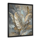 Gold Feather Extravaganza V - Floral Canvas Wall Art