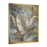 Gold Feather Extravaganza V - Floral Canvas Wall Art