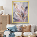 Pink Feather Wanderlust - Floral Canvas Wall Art