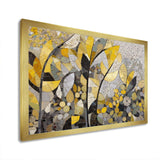 Yellow And Grey Patterns In Artistic Fusion - Geometric Canvas Wall Art