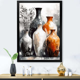 Brown And Grey Earthen Elegant Vase - Geometric Canvas Wall Art