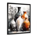 Brown And Grey Earthen Elegant Vase - Geometric Canvas Wall Art