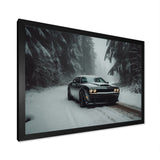 Black And White Dynamic Muscle Car - Cars American Muscle Canvas Wall Art
