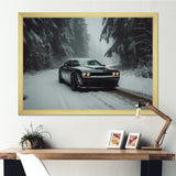 Black And White Dynamic Muscle Car - Cars American Muscle Canvas Wall Art