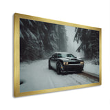 Black And White Dynamic Muscle Car - Cars American Muscle Canvas Wall Art