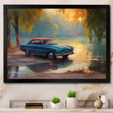 Blue And Yellow Sculpted Speed - Cars American Muscle Canvas Wall Art